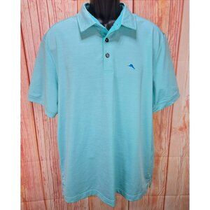 Tommy Bahama Mens Polo Shirt Turquoise Large